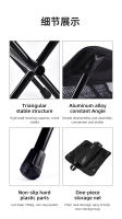 Silla Plegable Portátil Para Camping PACOONE Mini Silla De Pesca Picnic De Aluminio Ultraligero Con Almacenamiento Muebles De Exterior Ligeros - details 8