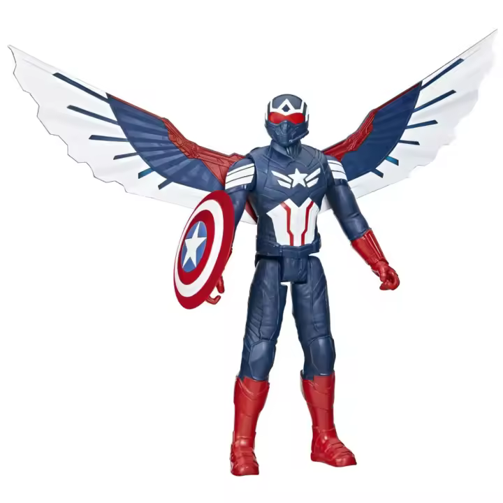 Avengers Figura De La Serie Titan Hero De Un Mundo Feliz Capitán América Deluxe - 1