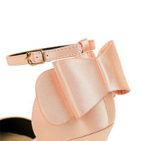 Sandalias De Satén Para Mujer Verano Con Nudo De Mariposa Bajo Tacón 8cm 10cm Alta Calidad Clásicas Bigtree Zapatos De Boda Low Heels - details 6