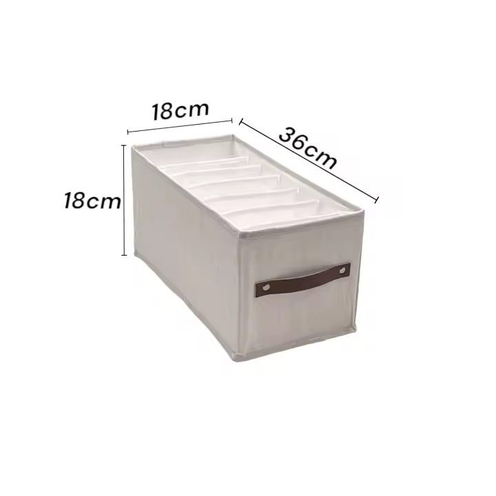 Cajas de Almacenamiento para Ropa en Armario con Asas Resistentes (Beis, 1 Unidad) - Allpercom - 1