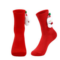 Pareja De Medias Navideñas Rojas De Plush Suave Y Amigable Con La Piel Transpirable Y Resistente Al Desgaste Para Mujer Medias Para Salto Y Piso - details 16