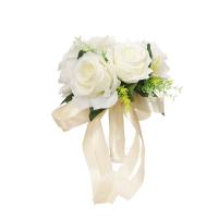 Bouquet De Novia Artificial De Rosa Silken En Blanco Y Champán Para Damas De Honor Y Fiesta De Boda Decoración De Hogar - details 18