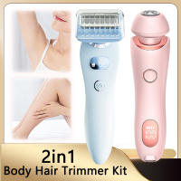 Kit De Epilador Eléctrico Para Mujeres 2 En 1 Doble Cabeza Impermeable Trimmer De Cuerpo Y Peluca Para Eliminación Rápida De Vello En Bikini Y Axilas - details 0