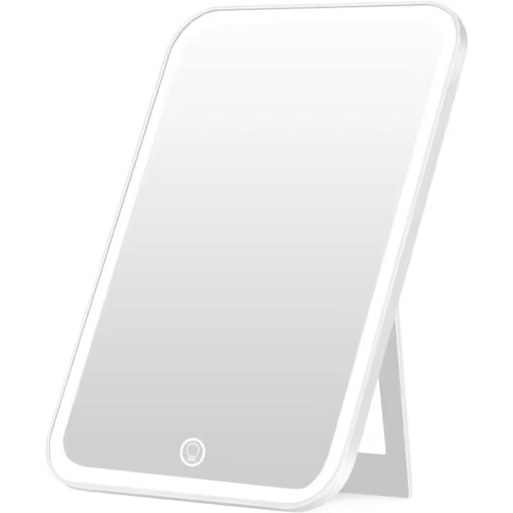 Espejo de maquillaje iluminado con luces, Espejo de vanidad Brill ajustable LED portátil USB recargable-Blanco - 1