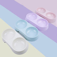 Tazón Doble Para Mascotas De Color Macarón Universal Para Perros Y Gatos Fáciles De Limpiar Y Estéticamente Atractivas - details 2