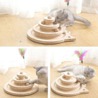 Torre De Juguete Para Gatos De Madera Con 3 Niveles Ruedas Y Disco Juguete Inteligente De Diversiones Para Gatos Entrenamiento - details 5