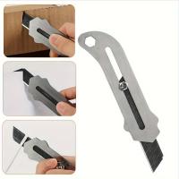 Cuchillo De Utilidad De Acero Inoxidable Resistente Con Soporte De Cierre Manual Para Corte Rápido Y Duradero Para Papel - details 2