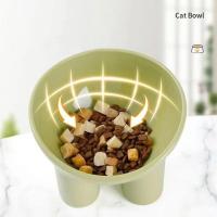 Tazón De Gato De Plástico Con Protección De Cuello Y Boca Oblicua En Colores Macarón Estilo Pierna De Elefante Antideslizante Alta Cadera Para Mascotas - details 18
