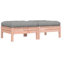 vidaXL Taburetes de jardín con cojines 2 uds madera abeto de Douglas Marrón pino, Douglas natural, Impregnado natural Conjunto Terraza Muebles Jardín Exterior Juego de Muebles de jardín Mueble Jardín Exterior Muebles de Salon Exterior - details 0