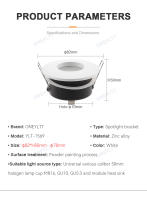 Nueva Diseño IP65 Impermeable Foco LED Recubierto GU10/MR16 Encaje Redondo Cuadrado Bombilla De Luz Térmica Enclavamiento Aluminio Blanco - details 6