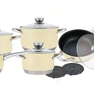 Batería de Cocina de Acero Inoxidable de 18 Piezas con Tapa de Cristal Royalty Line RL-1801B - 1