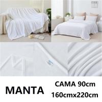 Manta sedalina extra suave,color BLANCO liso,medidas160x220cm para cama de 90cm/105cm, medidas 220x240cm para cama de 135cm/150cm,100% Poliéster,cm,fespu - details 2