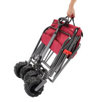 AREBOS Carro de Mano Plegable - carga 100 kg - Carrito Playa - con Barra telescópica para Empujar - Ruedas giratorias de 360° - details 4