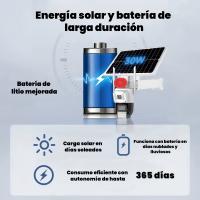 SODANY Cámara de Seguridad Solar Exterior, WiFi Inalámbrica, Rotación 360°, Visión Nocturna HD, IP66 Impermeable, Control Remoto por App - details 0