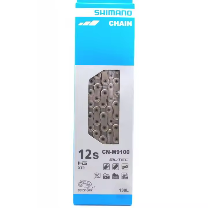 SHIMANO | Cadena XTR M9100 12v 138 Eslabones - La cadena Shimano para el grupo XTR 9100 y Dura-Ace R9200 CN-M9100 especialmente diseñada para los nuevos componentes de 12 velocidades de la marca - 1