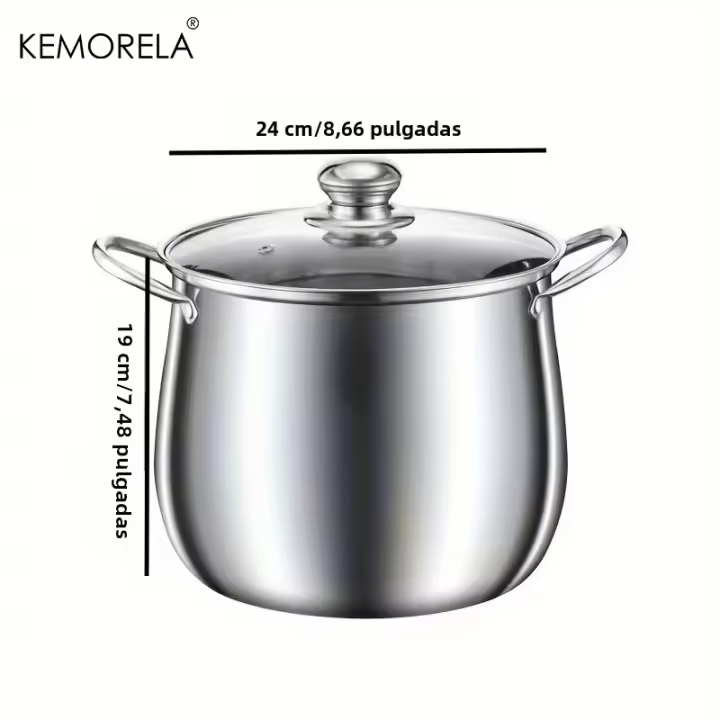 Olla De Acero Inoxidable Para Sopa Gran Capacidad Para Cocinar Feos Y Pollo Estilo Universal Para Fogón Y Cocotor Inducción - 1