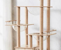 Árbol para Gatos, 185 cm de Altura, Rascador Multinivel con Casa y Plataformas, Color Beige, 60cm*50cm*185cm - details 2
