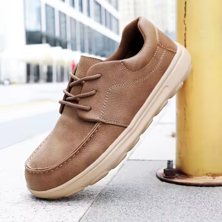 Zapatos De Cuero Para Hombre Casual Ligeros Y Comodos Zapatillas De Diario Loafers Para Uso Diario En La Oficina Y Carrera - 1