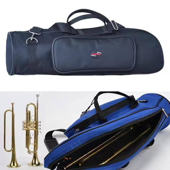 Estuche De Viaje Para Trompeta Ligero De Tela Oxford Resistente Al Agua Con Cremallera Ajustable Y Almohadillas En El Hombro - 1