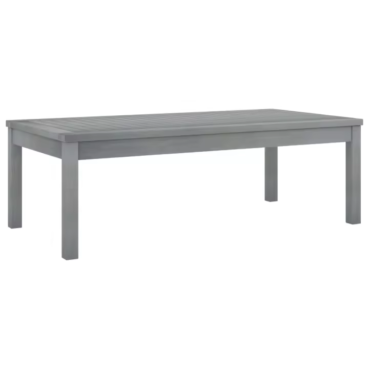 vidaXL Mesa de centro de madera maciza de acacia gris 100x50x33 cm - 1