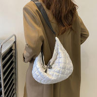 Bolso De Hombro Para Mujer Vintage De Nylon Impermeable Y Casual Bolso Hobo Crossbody Con Cierre De Cremallera Interior Líquido Suave - details 8