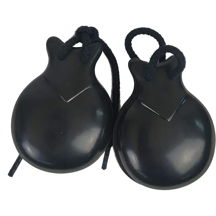 ROCKSTAR MUSIC Rockstar Music Castañuelas Flamenco Fibra Especial Baquelita N7 con Funda Skay Negras - 1