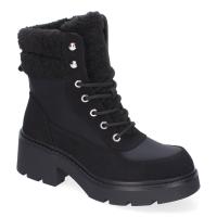 PuntoSalao Botines tacón bajo estilo leñador con borreguillo para mujer color negro 2421 -  Unos Botines de Tacón para Mujer Comodos y Elegantes Forrados de Borreguillo Adornos Metálicos Puntera Redonda y Cierre de Cordones para un ajuste cómodo y seguro - details 1