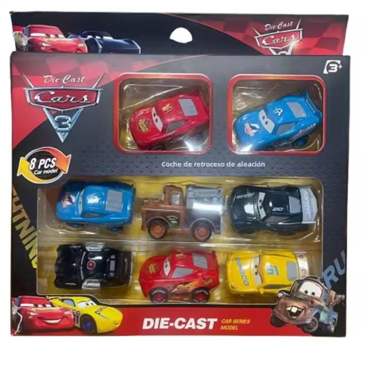 Coche De Modelo Lightning Mcqueen Disney Q-Versión Con Luz Y Música Juguete Para Niños Coche De Acción Con Retroceso Inercial Regalo Para Niños - 1