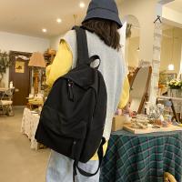 Mochila De Nylon Impermeable Para Mujer 2022 Color Sólido Bolsa Escolar Para Adolescentes Viaje Mochila De Hombro Con Capa De Computadora Suave - details 8