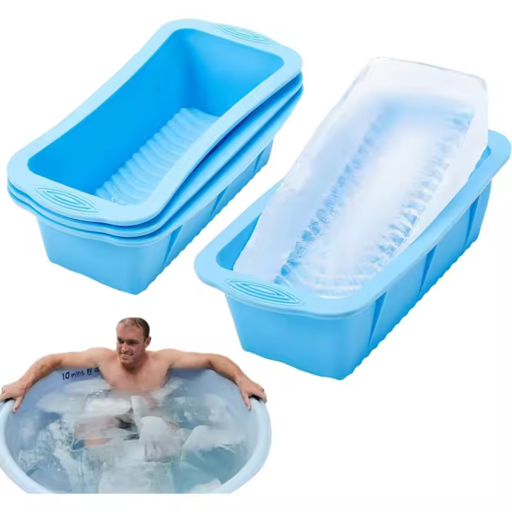 Bandeja de cubitos de hielo grande de 4 piezas, moldes de cubitos de hielo grandes para congelador, bandejas gigantes reutilizables de fácil liberación que hacen cubos de hielo de 4,5 libras - 1