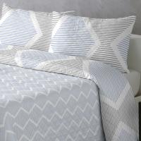 UNIFABRIC HOME TEXTIL  Colcha Bouti Primavera Verano Reversible Color Azul Mod.Azura Cama 90 ,105,135 y 150  Ligeras y Suaves ,Incluye fundas de cojín,Termosellada No hace bolitas y facil planchado - details 3