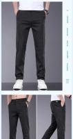 Nuevos Pantalones Para Hombre De Seda Lyocell Suave Estirable Moda Casual Verano Cintura Elástica Slim Trousers Negocios - details 15