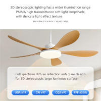 Ventilador de techo WOOX 40" 2 en 1 con luz LED, control remoto, 5 aspas ABS, 6 velocidades, temporizador, reversa, luz cálida/fría regulable, ideal para dormir, estudiar y cuidar niños - details 6