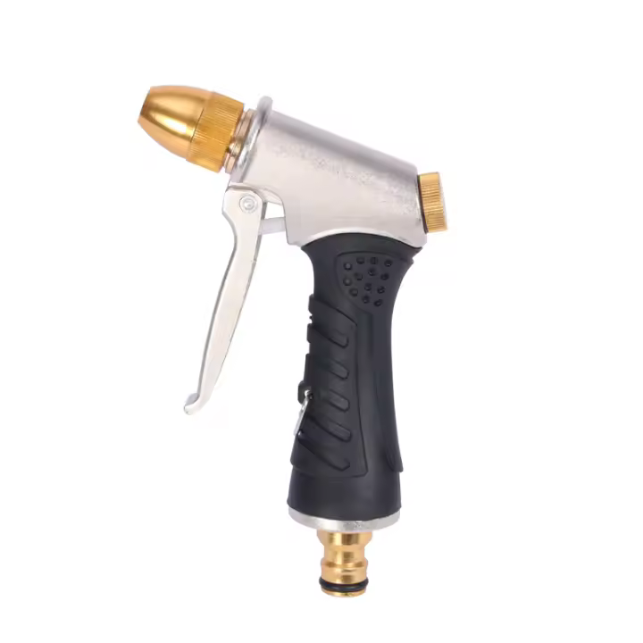 Pistola De Agua Para Jardín De Aluminio Con Cubierta De Goma Alta Presión Fácil De Limpia Para Lavado De Coche Y Uso Doméstico - 1