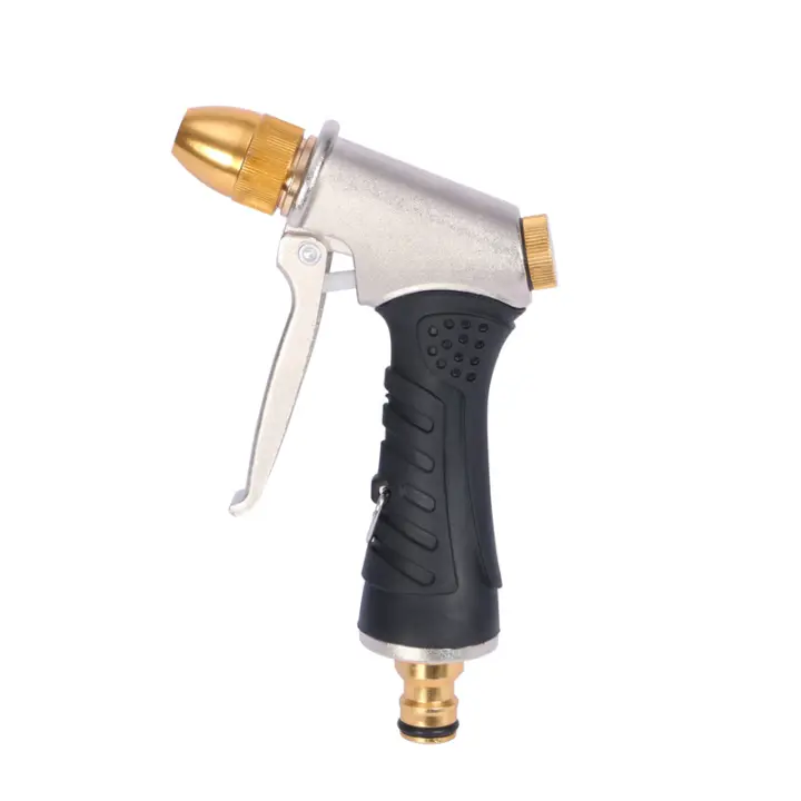 Pistola De Agua Para Jardín De Aluminio Con Cubierta De Goma Alta Presión Fácil De Limpia Para Lavado De Coche Y Uso Doméstico - 1
