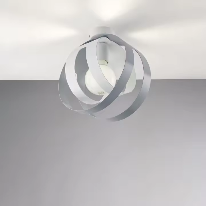 Tobias Hierro lacado Blanco y gris Corte láser 1 Luz de techo - 1