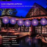 1PC Luces De Fuego Solar Colgantes Con 480LED Estrella, Luces De Cadena Impermeables Para Exterior Con 8 Modos Decoración De Navidad Y Halloween - details 8