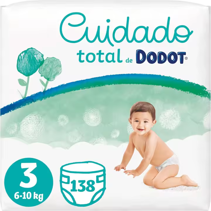 Dodot Fraldas bebé cuidado total tamanho 3 (6-10 kg), 138 fraldas, proteção suave da pele de Dodot com ingredientes de origem vegetal - 1