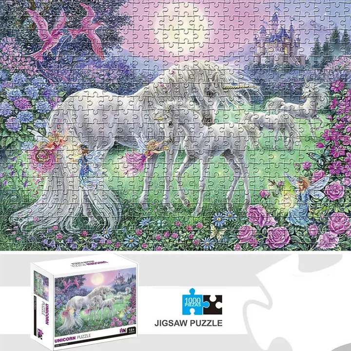 Rompecabezas De 1000 Piezas De Unicornio Juego Educativo Para Adultos Y Niños Decoración De Hogar Divertido Y Desafiante - 1