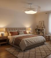 BEL AIR HOME - Ventilador KIRA - DC blanco, 4 aspas retráctiles, 72W LED 3000|4000|6000K. Para habitaciones y salones. - details 1