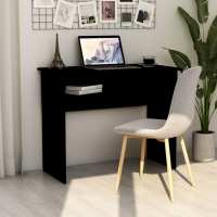 vidaXL Escritorio de madera contrachapada 90x50x74 cm en color Blanco/Blanco brillante/Gris hormigón y más | estructura resistente ideal para salón dormitorio o estudio - details 5