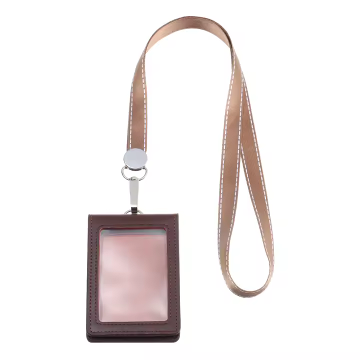 Porta Llaveros De Cuero Genuino Con Clip De Cinturón Y Correa Para Identificación Porta Tarjetas Y Nombre Para Hombres Y Mujeres - 1