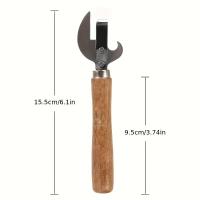 Abrigo De Lata Multifuncional De Madera Y Acero Inoxidable 1pc Manija De Madera Abrebotellas Y Abrelas De Cerveza Para El Hogar - details 6