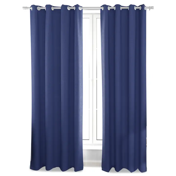 YUNIK HOME- Cortinas Opacas Blackout Oscurecimiento De La Habitación, Ojales Cortinas Grises, Cortinas Térmicas Aislantes del Frio y del Calor, 2 Piezas con Anillos Plateados 140x260cm. Ideal para dormitorio y salón. - 1