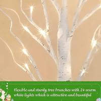 Lámpara De Árbol De Navidad Con 24 LED Para Decoración De Fiesta Y Dormitorio Luz Faeirita De Pascua Iluminación Nocturna Con Control USB Y 3 AA - details 10