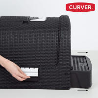 Curver - Arenero para gatos, 38,5x51,5x40 cm, construcción cerrada, filtro de ventilación, arenero antiolor, bandeja extraíble, puerta basculante, incluye pala, rejilla para patas, asa de transporte, areneros para gatos, 95% plástico reciclado - details 5