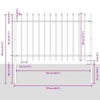valla de jardín vidaXL con punta de lanza blanca de 5,1x0,8 m de acero - details 6