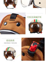 Casco De Motocicleta Retro APROBADO DOT Para Motocross Con Lente 3/4 Chopper Motorbike Helmets Abs Material Hombre - details 9