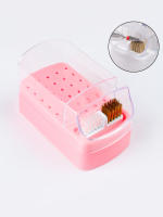 Caja De Almacenamiento Para Cabeza De Pulido De 30 Agujeros Con Cepillo De Limpieza Herramientas De Cerámica Y Acero Tungsteno Anti-Polvo Para Uñas - details 0