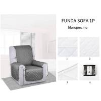 Single Sofa Cushion Cover, Deep Blue and Off-White, Soft and Durable, Universal Fit for 1-Seater Sofa - details 2
